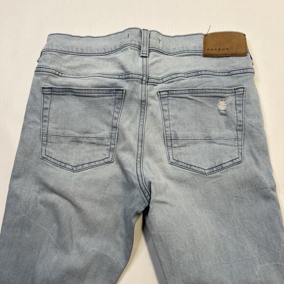Pacsun Los Angeles Stacked Skinny Light Blue Jeans 29x32 Active Stretch School - Picture 4 of 11